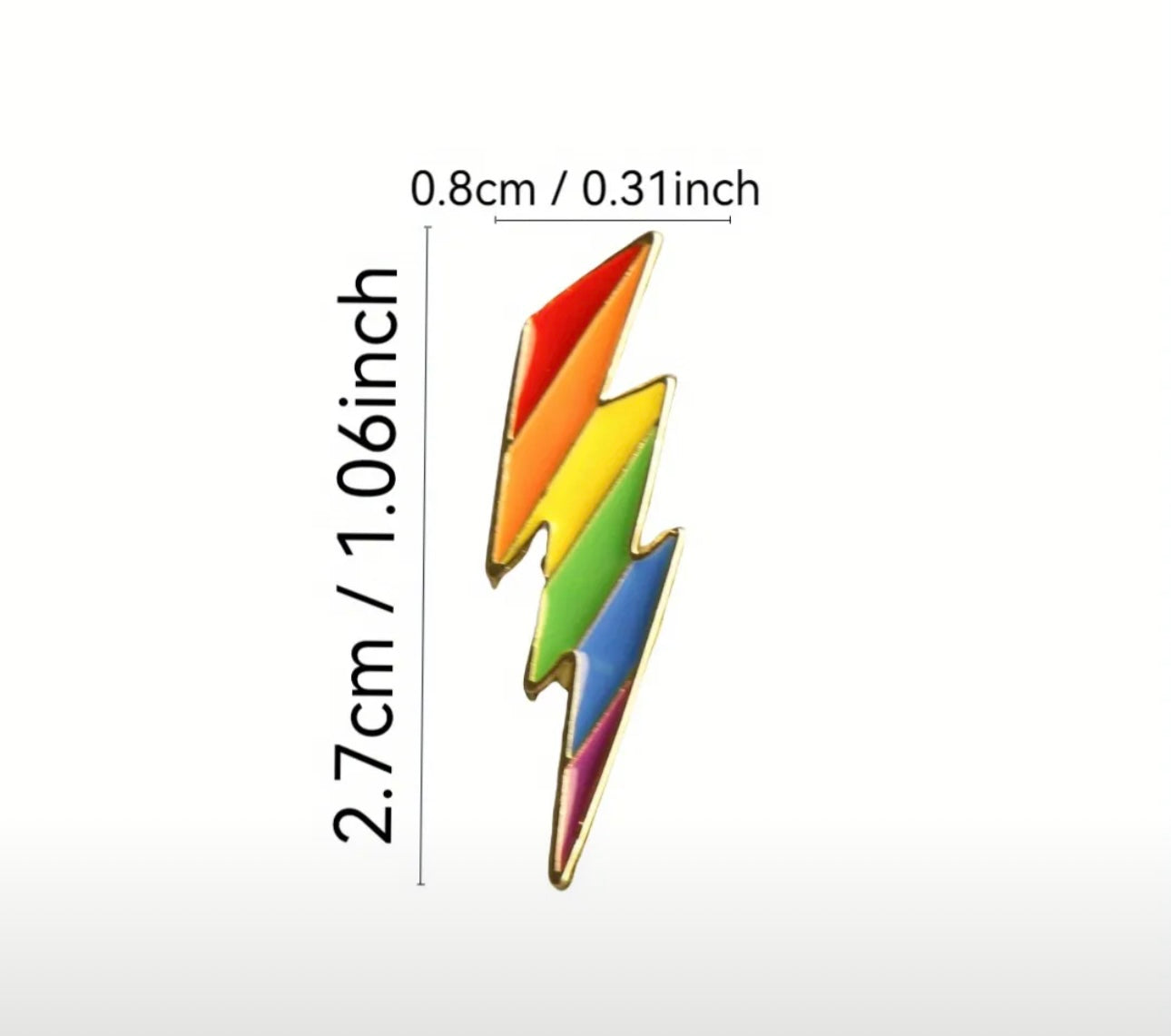 Rainbow Lightning Pin