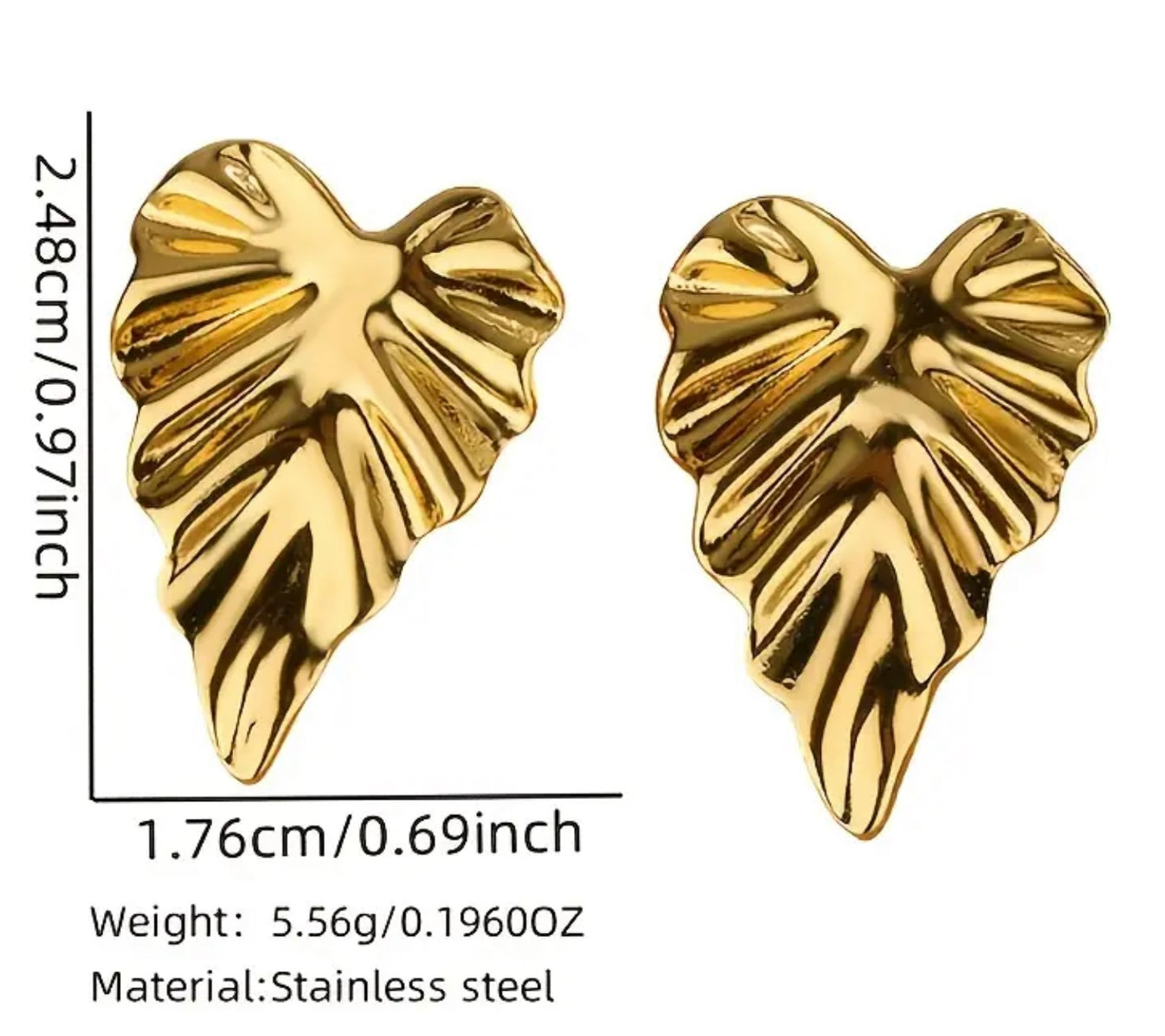 Monstera Leaf Stud Earrings