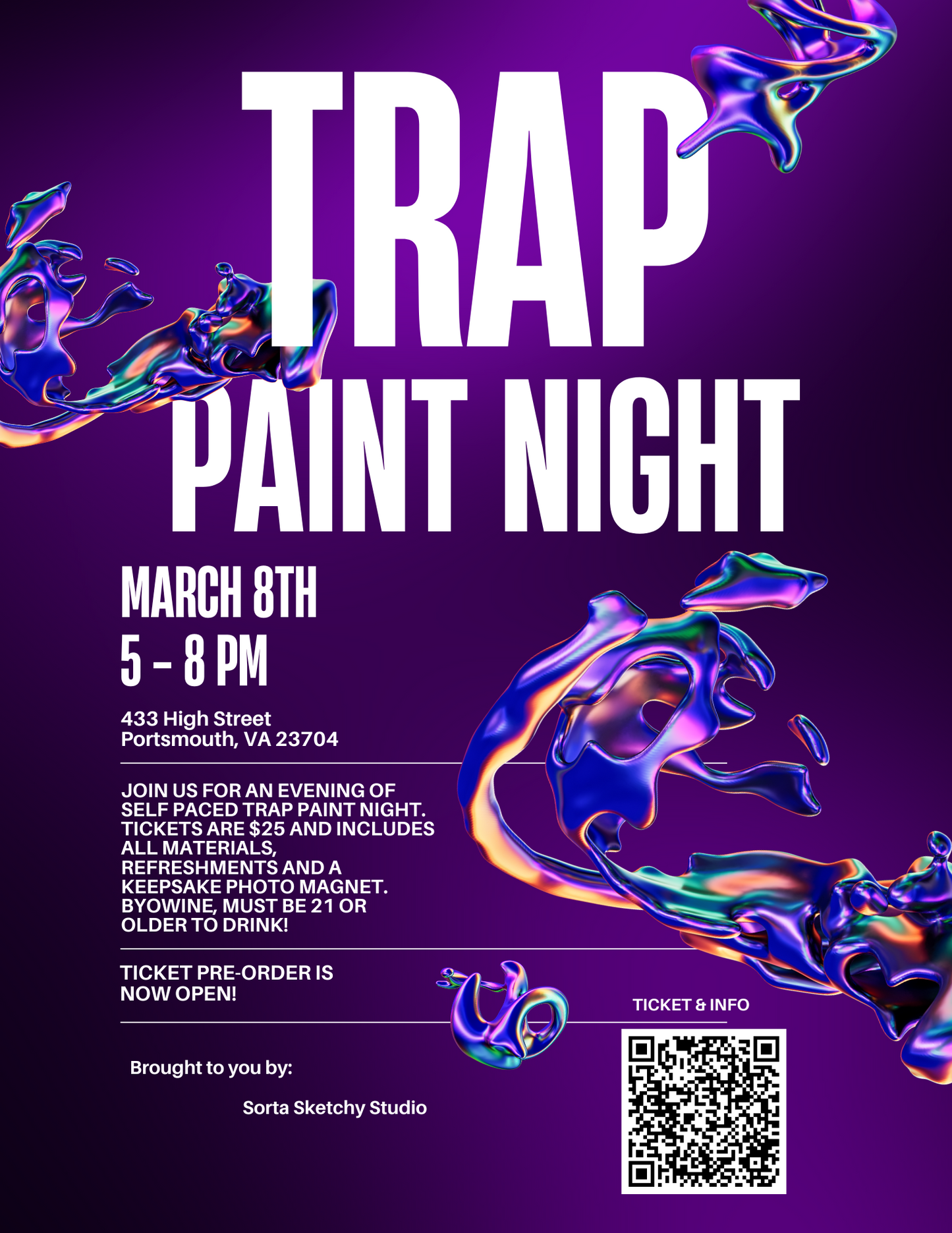 Trap N Paint: Paint & Sip (Mar 8, 2025)