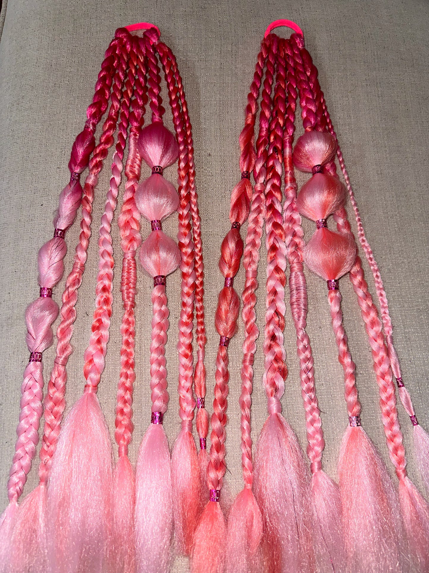 Pink & Peach Rave/Festival Braids