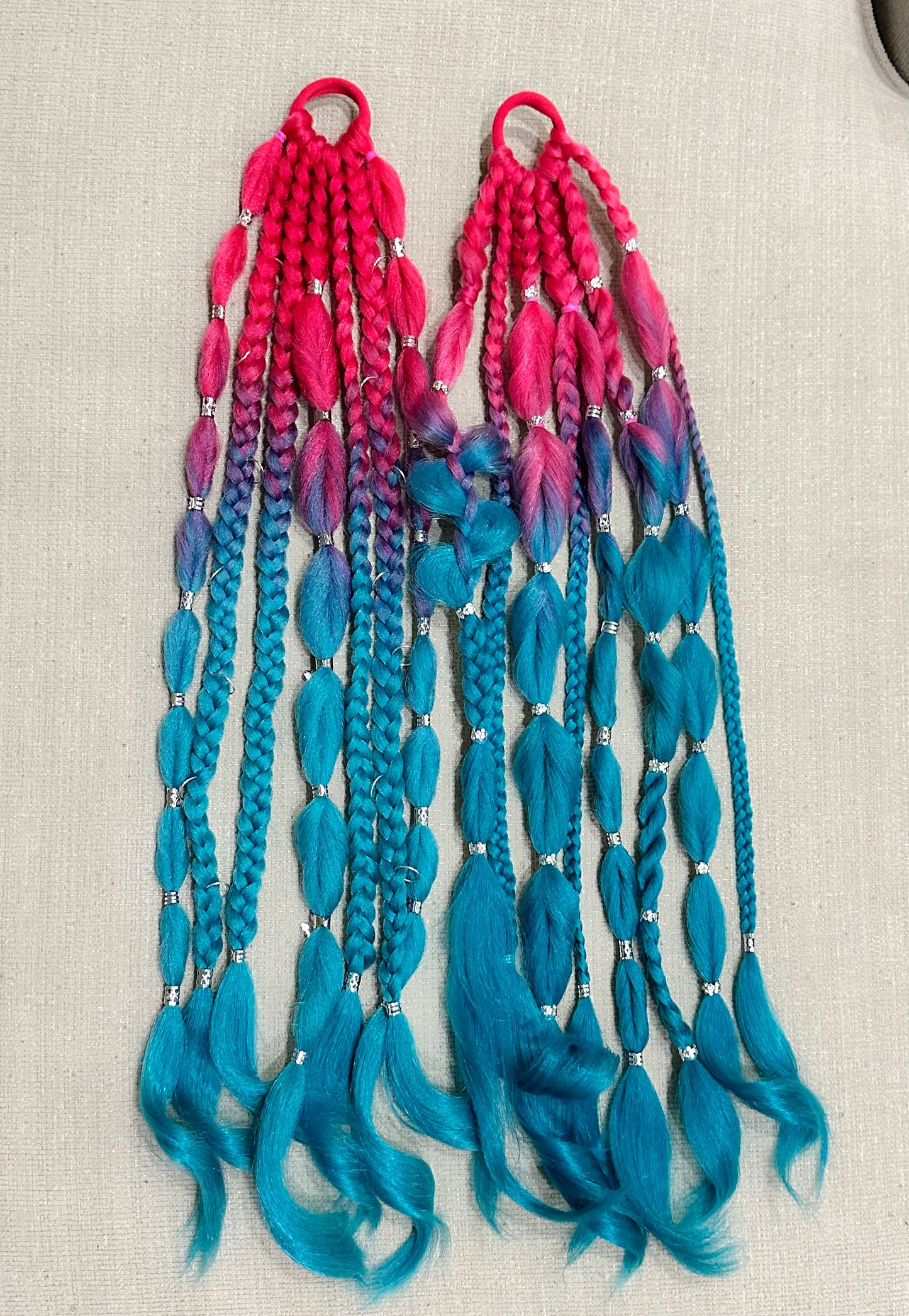 Pink/Blue Ombre Rave/Festival Braids