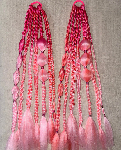 Pink & Peach Rave/Festival Braids