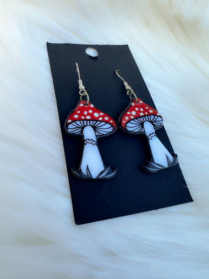 Red Mushroom Earrings