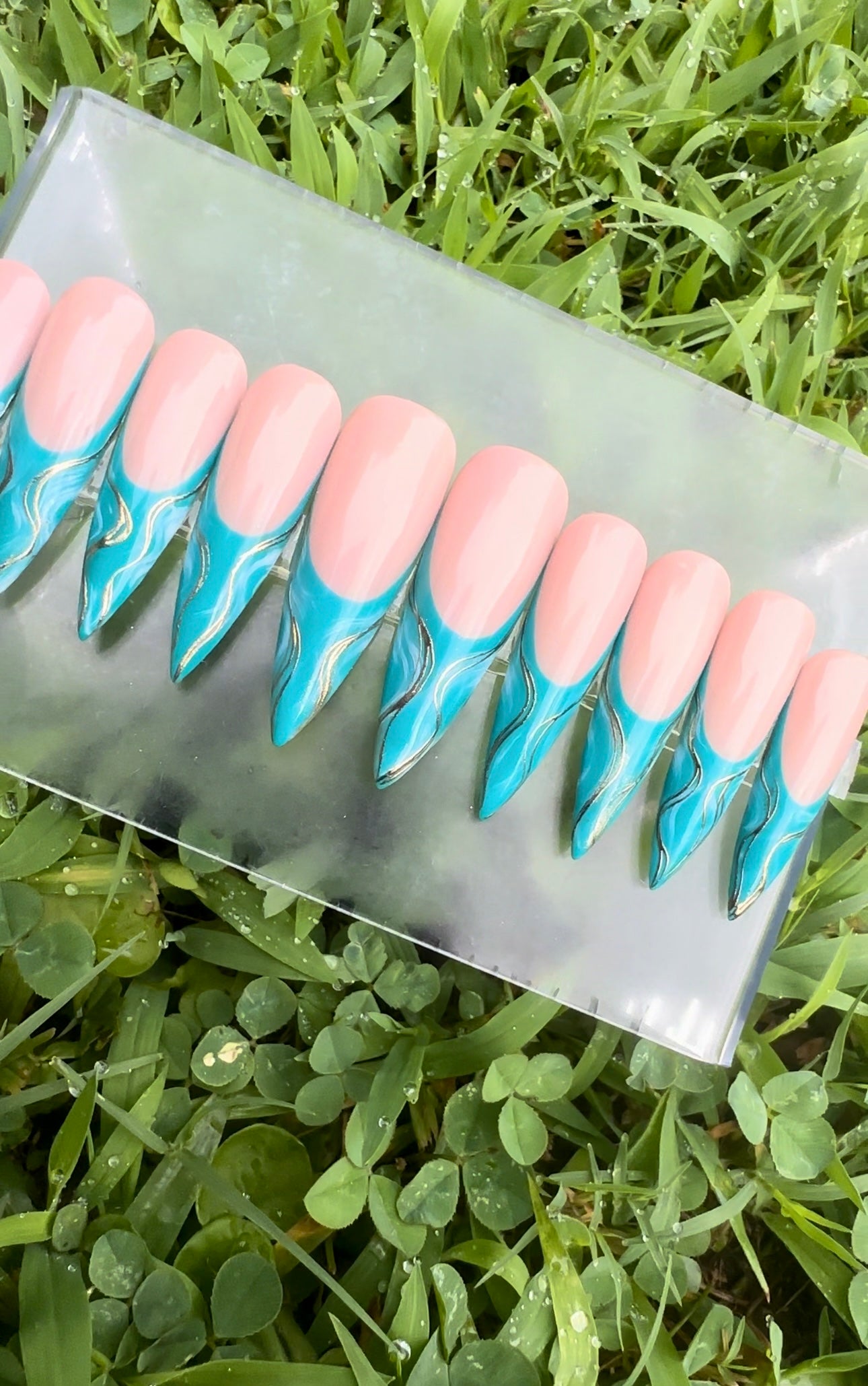 Turquoise Swirled Tips