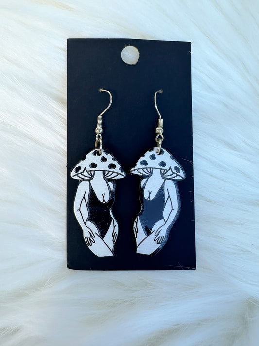 Dangling Mushroom Earrings