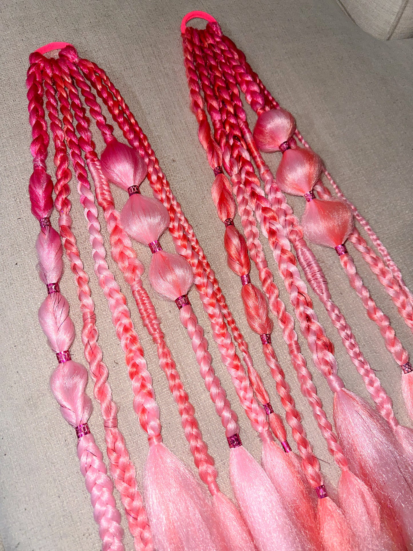 Pink & Peach Rave/Festival Braids