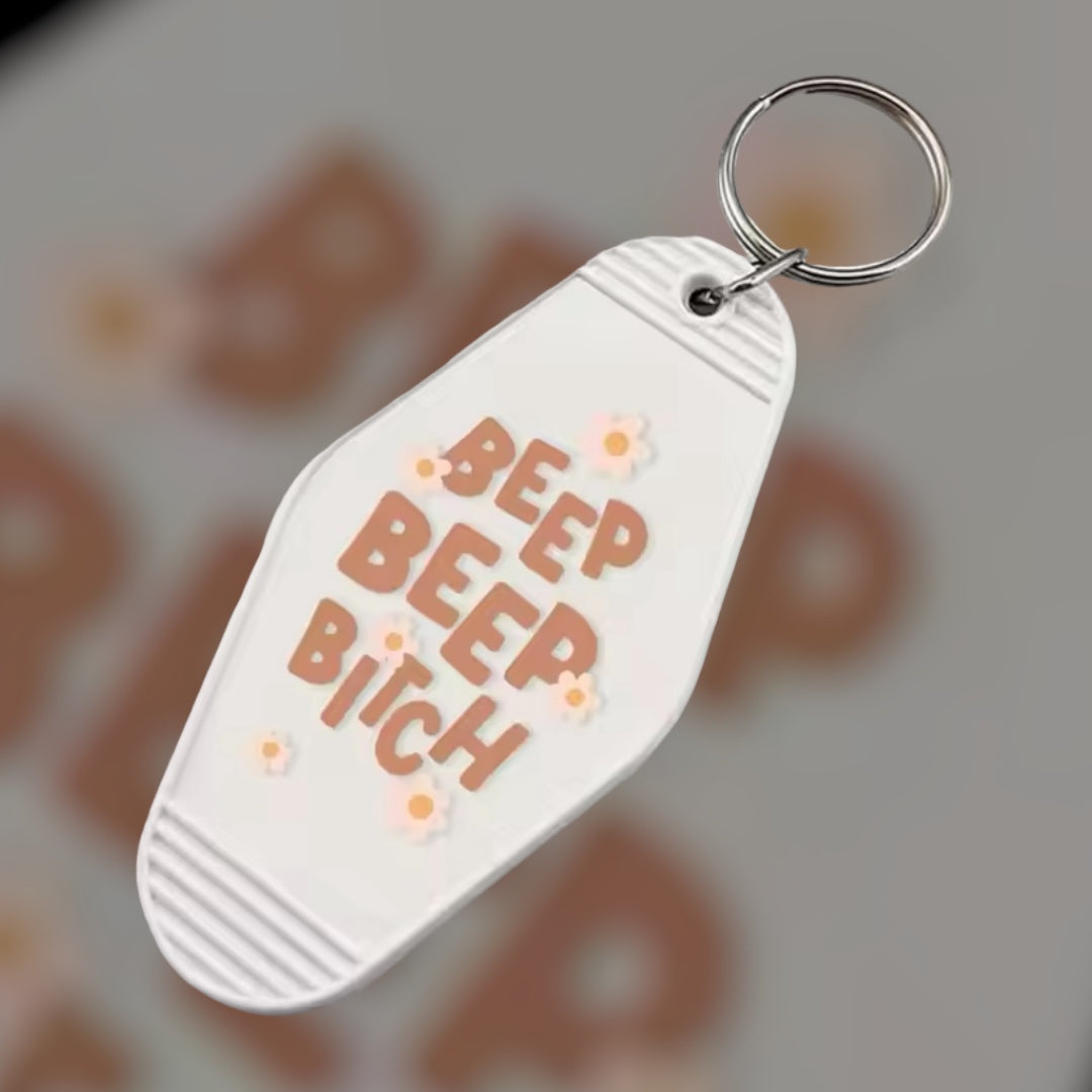 Motel Keychain | Beep Beep Bi**h I Retro Keychain I