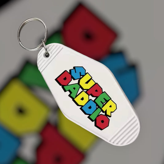 Motel Keychain | Super Daddio I Retro Keychain I