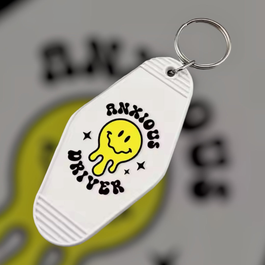 Motel Keychain | Anxious Driver I Retro Keychain I