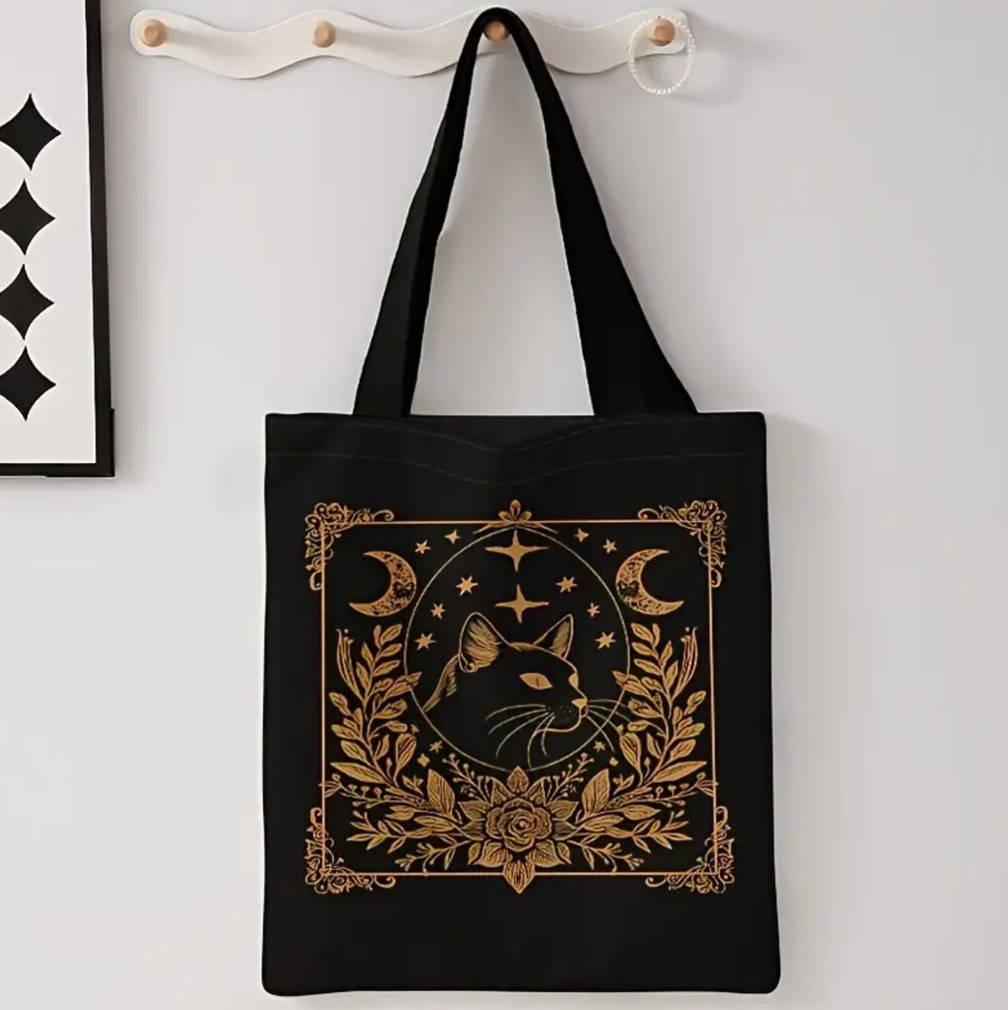 Cat & Moon Tote Bag