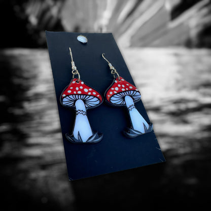 Red Mushroom Earrings