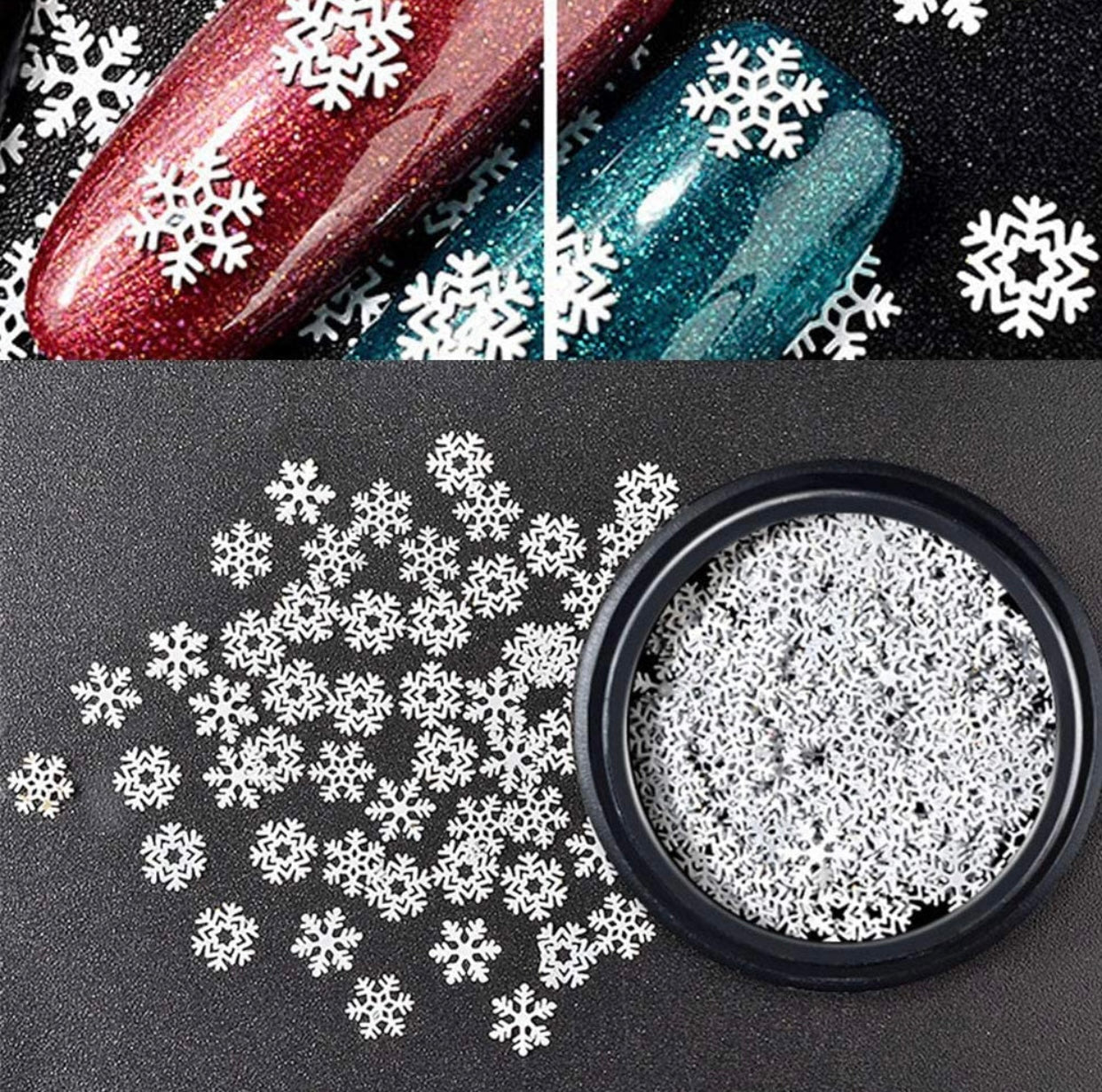 Christmas-Snowflake Nail Art