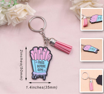 "Fries Before Guys" Keychain